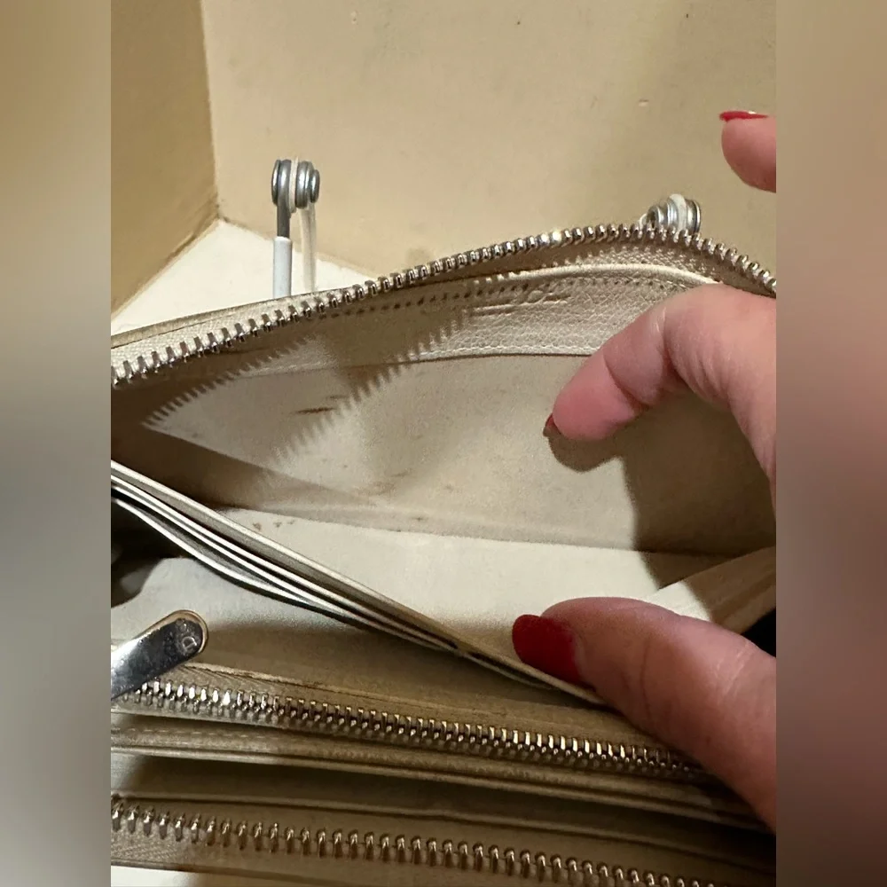 Vintage Christian Dior Long Zip Crosshatch Wallet